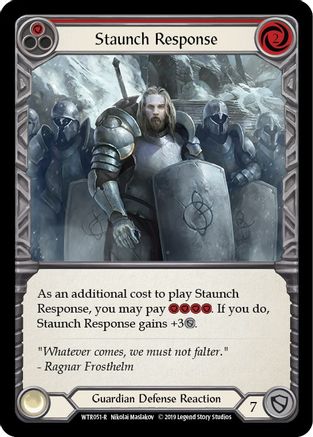 Staunch Response (Red) (WTR051) 1st Edition Rainbow Foil