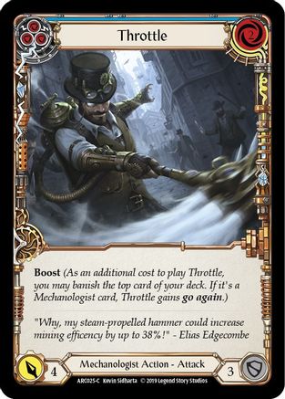 Throttle (Blue) (ARC025) Unlimited Edition Rainbow Foil