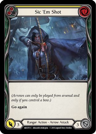 Sic 'Em Shot (Yellow) (ARC073) Unlimited Edition Rainbow Foil