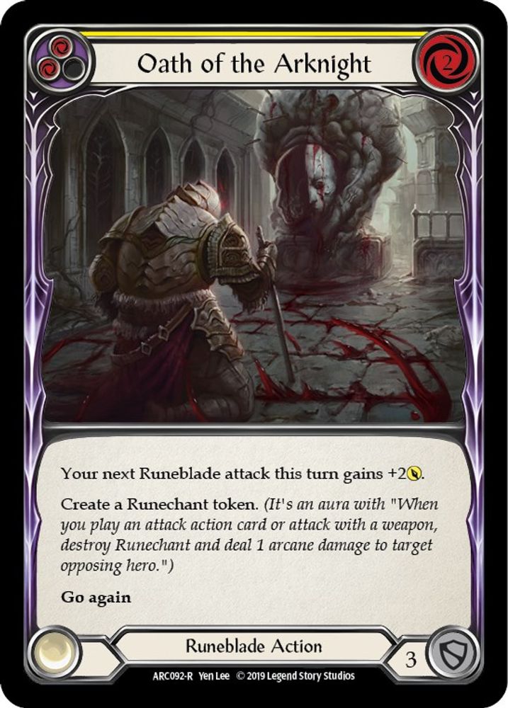Oath of the Arknight (Yellow) (ARC092) 1st Edition Rainbow Foil