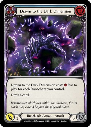 Drawn to the Dark Dimension (Blue) (ARC099) 1st Edition Rainbow Foil