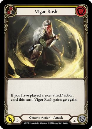 Vigor Rush (Yellow) (ARC198) Unlimited Edition Rainbow Foil