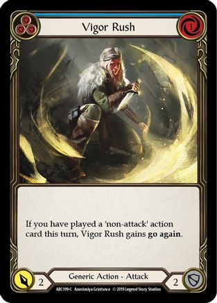 Vigor Rush (Blue) (ARC199) Unlimited Edition Rainbow Foil