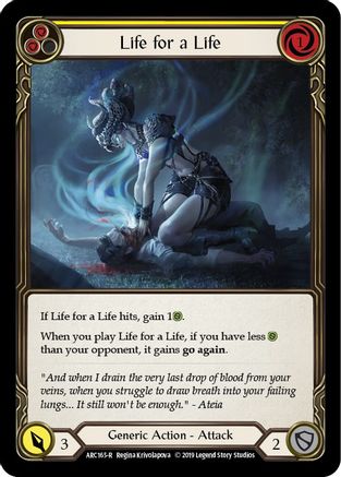 Life for a Life (Yellow) (ARC165) 1st Edition