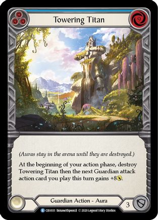 Towering Titan (Blue) (CRU031) 1st Edition Rainbow Foil