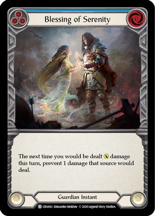 Blessing of Serenity (Blue) (CRU043) Unlimited Edition Rainbow Foil