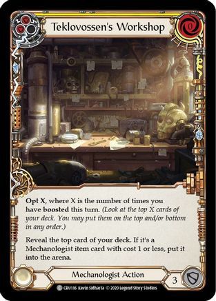 Teklovossen's Workshop (Yellow) (CRU116) Unlimited Edition Rainbow Foil