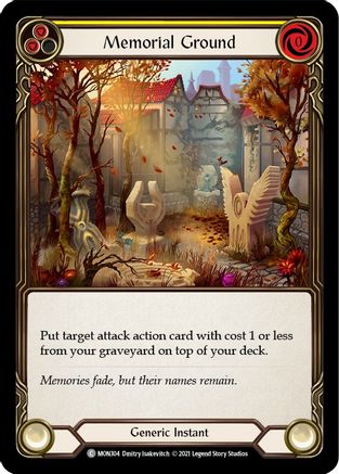 Memorial Ground (Yellow) (MON304) 1st Edition Rainbow Foil