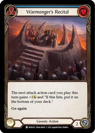 Warmonger's Recital (Blue) (MON301) Unlimited Edition Rainbow Foil