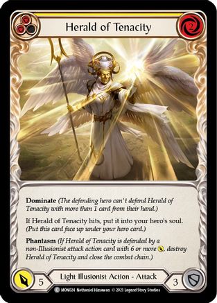 Herald of Tenacity (Yellow) (MON024) 1st Edition Rainbow Foil