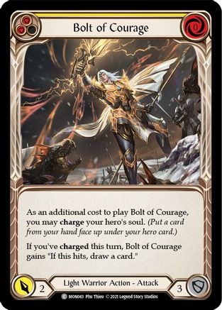Bolt of Courage (Yellow) (MON043) Unlimited Edition Rainbow Foil