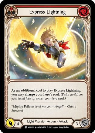 Express Lightning (Red) (MON051) 1st Edition Rainbow Foil