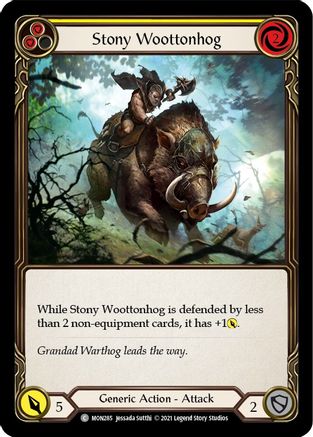 Stony Woottonhog (Yellow) (MON285) 1st Edition Rainbow Foil