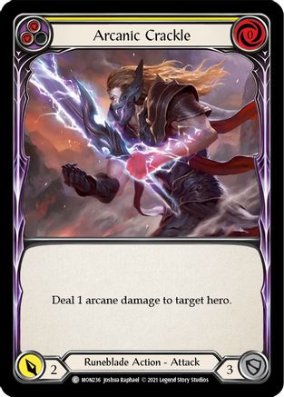 Arcanic Crackle (Yellow) (MON236) Unlimited Edition Rainbow Foil