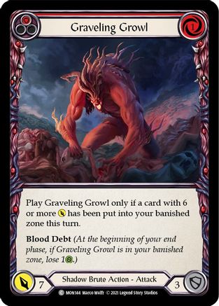 Graveling Growl (Red) (MON144) 1st Edition