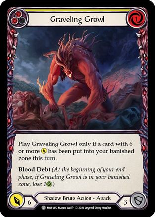 Graveling Growl (Yellow) (MON145) Unlimited Edition Rainbow Foil