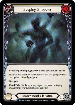 Seeping Shadows (Yellow) (MON166) Unlimited Edition Rainbow Foil