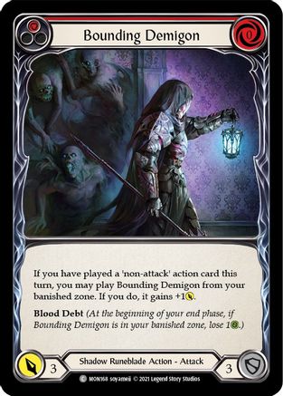 Bounding Demigon (Red) (MON168) 1st Edition Rainbow Foil