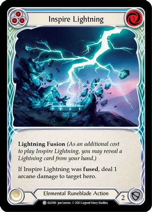 Inspire Lightning (Blue) (ELE090) Unlimited Edition Rainbow Foil