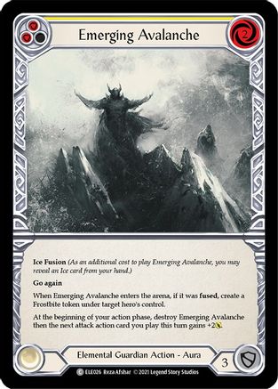 Emerging Avalanche (Yellow) (ELE026) 1st Edition Rainbow Foil