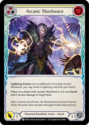 Arcanic Shockwave (Yellow) (ELE074) Unlimited Edition Rainbow Foil