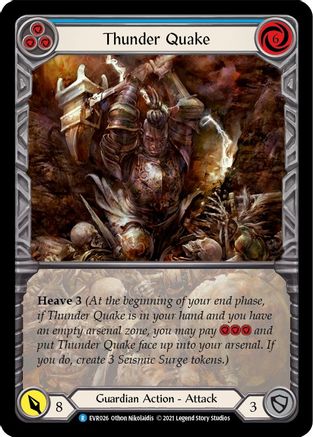 Thunder Quake (Blue) (Extended Art) (EVR026) 1st Edition Rainbow Foil
