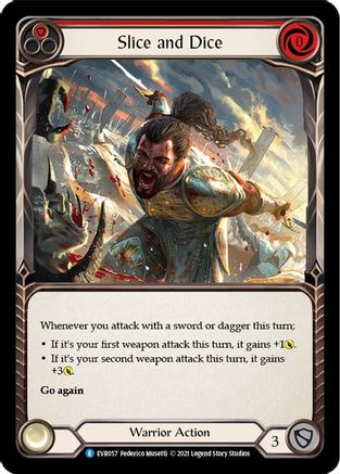 Slice and Dice (Red) (EVR057) 1st Edition Rainbow Foil