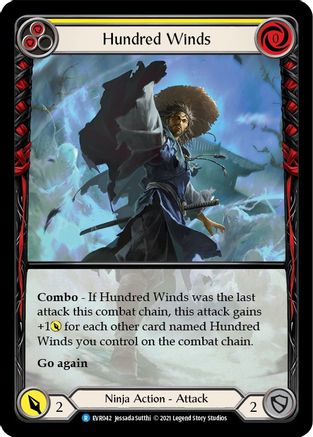 Hundred Winds (Yellow) (Extended Art) (EVR042) 1st Edition Rainbow Foil