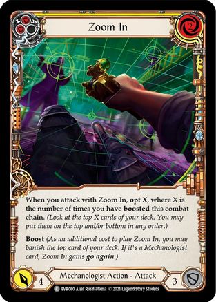 Zoom In (Yellow) (EVR080) 1st Edition Rainbow Foil
