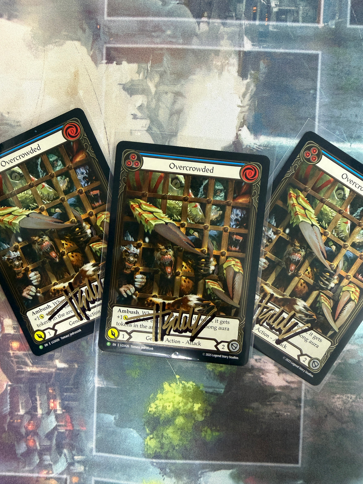 Overcrowded Cold Foil Promo (Signed by artist) Playset
