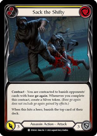Sack the Shifty (Yellow) (DYN143) Rainbow Foil