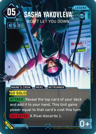 Sasha Yakovleva - Won't Let You Down (Secret) (B109) - Welcome to Night City Beta Foil