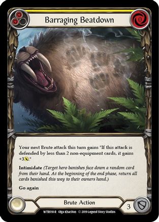 Barraging Beatdown (Yellow) (WTR018)  1st Edition Rainbow Foil