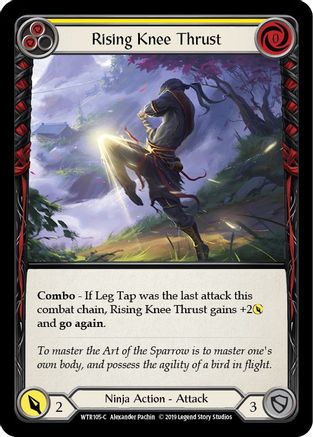 Rising Knee Thrust (Yellow) (WTR105)  Unlimited Edition Rainbow Foil
