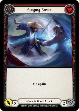 Surging Strike (Red) (WTR107)  1st Edition Rainbow Foil