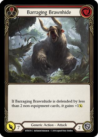 Barraging Brawnhide (Red) (WTR176)  Unlimited Edition Rainbow Foil