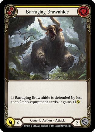 Barraging Brawnhide (Yellow) (WTR177)  Unlimited Edition Rainbow Foil