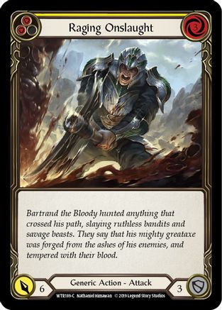 Raging Onslaught (Yellow) (WTR189)  1st Edition