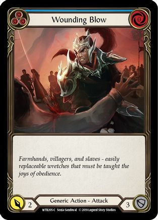 Wounding Blow (Blue) (WTR205)  1st Edition Rainbow Foil