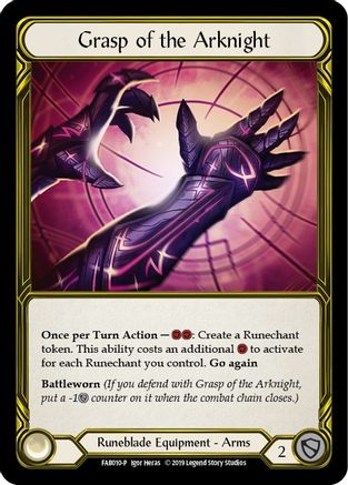Grasp of the Arknight (Golden) - FAB010 (FAB010)  1st Edition Cold Foil