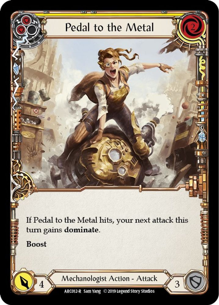 Pedal to the Metal (Yellow) (ARC012)  Unlimited Edition Rainbow Foil