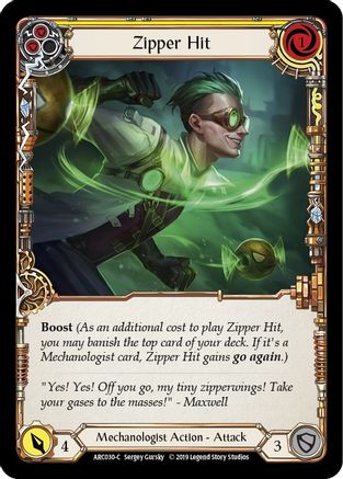Zipper Hit (Yellow) (ARC030)  1st Edition Rainbow Foil