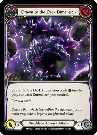 Drawn to the Dark Dimension (Red) (ARC097)  1st Edition Rainbow Foil