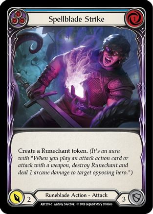 Spellblade Strike (Blue) (ARC105)  Unlimited Edition Rainbow Foil