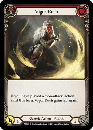 Vigor Rush (Red) (ARC197)  1st Edition Rainbow Foil
