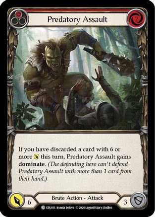 Predatory Assault (Red) (CRU013)  1st Edition Rainbow Foil