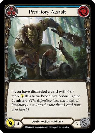 Predatory Assault (Blue) (CRU015)  Unlimited Edition