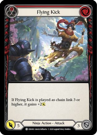Flying Kick (Red) (CRU063)  1st Edition Rainbow Foil