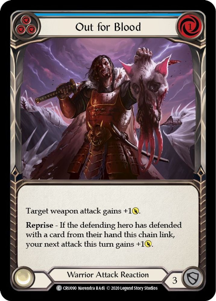 Out for Blood (Blue) (CRU090)  1st Edition Rainbow Foil