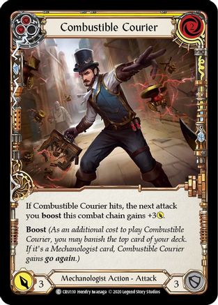 Combustible Courier (Yellow) (CRU110)  Unlimited Edition Rainbow Foil